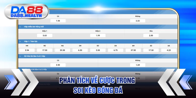 Phân tích về cược trong soi kèo bóng đá